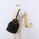 GUCCI Bamboo Hand Bag Nylon 2way Brown Silver 003 2854 0060 5 Auth bs36299A-24