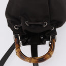GUCCI Bamboo Hand Bag Nylon 2way Brown Silver 003 2854 0060 5 Auth bs36299A-6