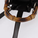 GUCCI Bamboo Hand Bag Nylon 2way Brown Silver 003 2854 0060 5 Auth bs36299A-7