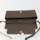 CELINE Shoulder Bag Leather Brown Gold Auth bs36300-16