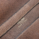 CELINE Shoulder Bag Leather Brown Gold Auth bs36300-17