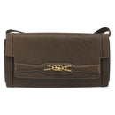 CELINE Shoulder Bag Leather Brown Gold Auth bs36300-2