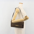 CELINE Shoulder Bag Leather Brown Gold Auth bs36300-25