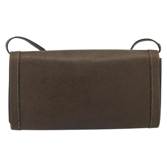CELINE Shoulder Bag Leather Brown Gold Auth bs36300