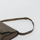 CELINE Shoulder Bag Leather Brown Gold Auth bs36300-8