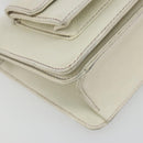 CHANEL Hand Bag Leather White Silver CC Auth bs36301A-11