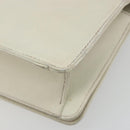 CHANEL Hand Bag Leather White Silver CC Auth bs36301A-12