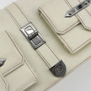 CHANEL Hand Bag Leather White Silver CC Auth bs36301A-17