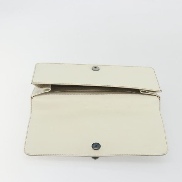 CHANEL Hand Bag Leather White Silver CC Auth bs36301A