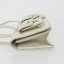 CHANEL Hand Bag Leather White Silver CC Auth bs36301A-5