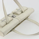 CHANEL Hand Bag Leather White Silver CC Auth bs36301A-6