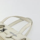 CHANEL Hand Bag Leather White Silver CC Auth bs36301A-8