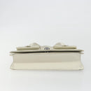 CHANEL Hand Bag Leather White Silver CC Auth bs36301A-9