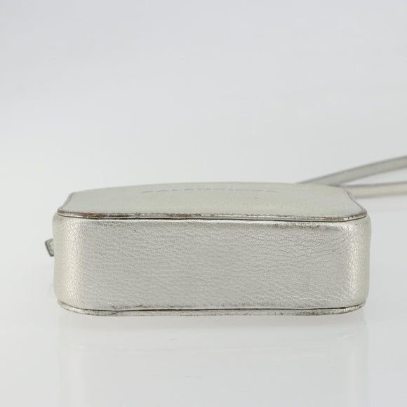 BALENCIAGA Camera Bag XS Every Day Bag Leather Silver 552372 Auth bs36305