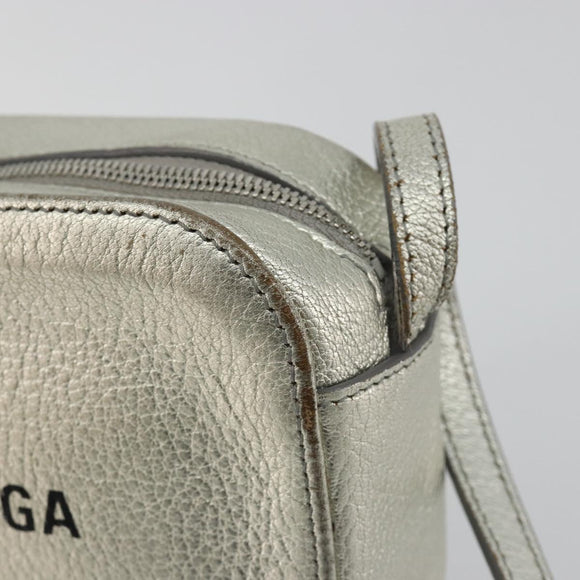 BALENCIAGA Camera Bag XS Every Day Bag Leather Silver 552372 Auth bs36305