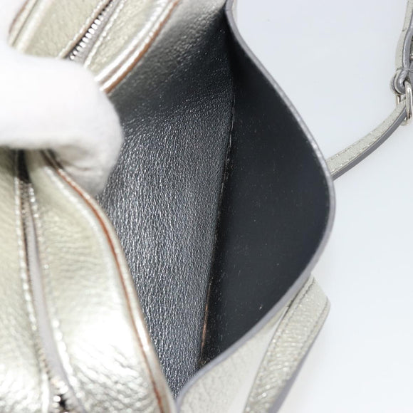 BALENCIAGA Camera Bag XS Every Day Bag Leather Silver 552372 Auth bs36305