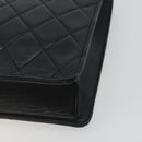 CHANEL Matelasse Chain Shoulder Bag Lamb Skin Black Gold CC Auth bs36306V-12