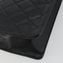 CHANEL Matelasse Chain Shoulder Bag Lamb Skin Black Gold CC Auth bs36306V-13