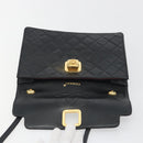 CHANEL Matelasse Chain Shoulder Bag Lamb Skin Black Gold CC Auth bs36306V-15