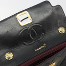 CHANEL Matelasse Chain Shoulder Bag Lamb Skin Black Gold CC Auth bs36306V-16