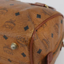 MCM Vicetos Logogram Hand Bag PVC Leather Brown Gold Auth bs36307-9