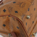 MCM Vicetos Logogram Hand Bag PVC Leather Brown Gold Auth bs36307-14