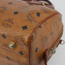 MCM Vicetos Logogram Hand Bag PVC Leather Brown Gold Auth bs36307-15