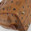 MCM Vicetos Logogram Hand Bag PVC Leather Brown Gold Auth bs36307-16