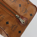 MCM Vicetos Logogram Hand Bag PVC Leather Brown Gold Auth bs36307-18