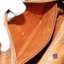 MCM Vicetos Logogram Hand Bag PVC Leather Brown Gold Auth bs36307-23