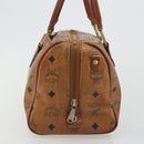 MCM Vicetos Logogram Hand Bag PVC Leather Brown Gold Auth bs36307-4