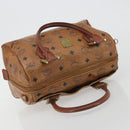 MCM Vicetos Logogram Hand Bag PVC Leather Brown Gold Auth bs36307-6