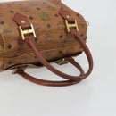 MCM Vicetos Logogram Hand Bag PVC Leather Brown Gold Auth bs36307-7