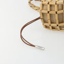 Salvatore Ferragamo Hand Bag Canvas Beige Silver Auth bs36308A-14