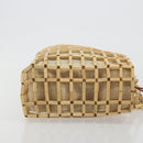Salvatore Ferragamo Hand Bag Canvas Beige Silver Auth bs36308A-4