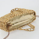 Salvatore Ferragamo Hand Bag Canvas Beige Silver Auth bs36308A-6