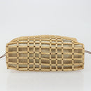 Salvatore Ferragamo Hand Bag Canvas Beige Silver Auth bs36308A-9