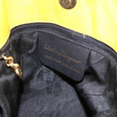Salvatore Ferragamo Chain Shoulder Bag Canvas Yellow Gold Auth bs36309-15