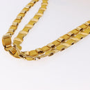 Salvatore Ferragamo Chain Shoulder Bag Canvas Yellow Gold Auth bs36309-7