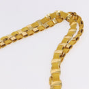 Salvatore Ferragamo Chain Shoulder Bag Canvas Yellow Gold Auth bs36309-8