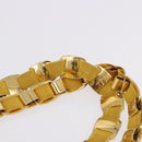 Salvatore Ferragamo Chain Shoulder Bag Canvas Yellow Gold Auth bs36309-9