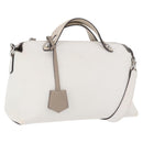 FENDI Shoulder Bag Leather White Silver Auth bs36311A-1