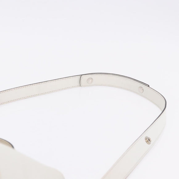 FENDI Shoulder Bag Leather White Silver Auth bs36311A