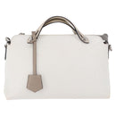 FENDI Shoulder Bag Leather White Silver Auth bs36311A-2