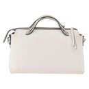 FENDI Shoulder Bag Leather White Silver Auth bs36311A-3