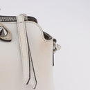 FENDI Shoulder Bag Leather White Silver Auth bs36311A-4