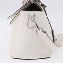 FENDI Shoulder Bag Leather White Silver Auth bs36311A-6