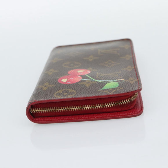 LOUIS VUITTON Monogram Cherry Porte Monnaie Zip Wallet M95006 LV Auth bs36316A