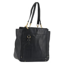 Chloe Eden Tote Bag Leather Black Gold Auth bs36317-1
