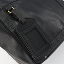 Chloe Eden Tote Bag Leather Black Gold Auth bs36317-17